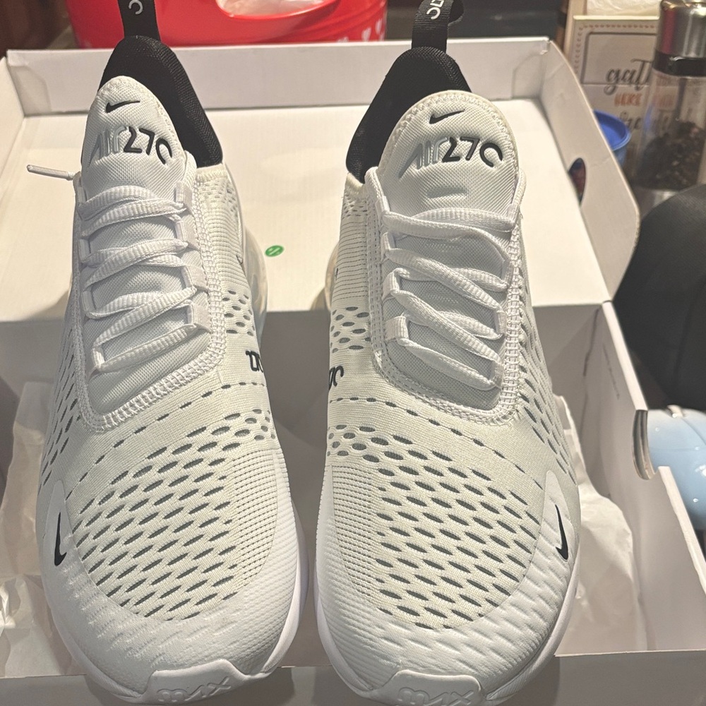 Nike Air Max 270 White and Black Sneakers